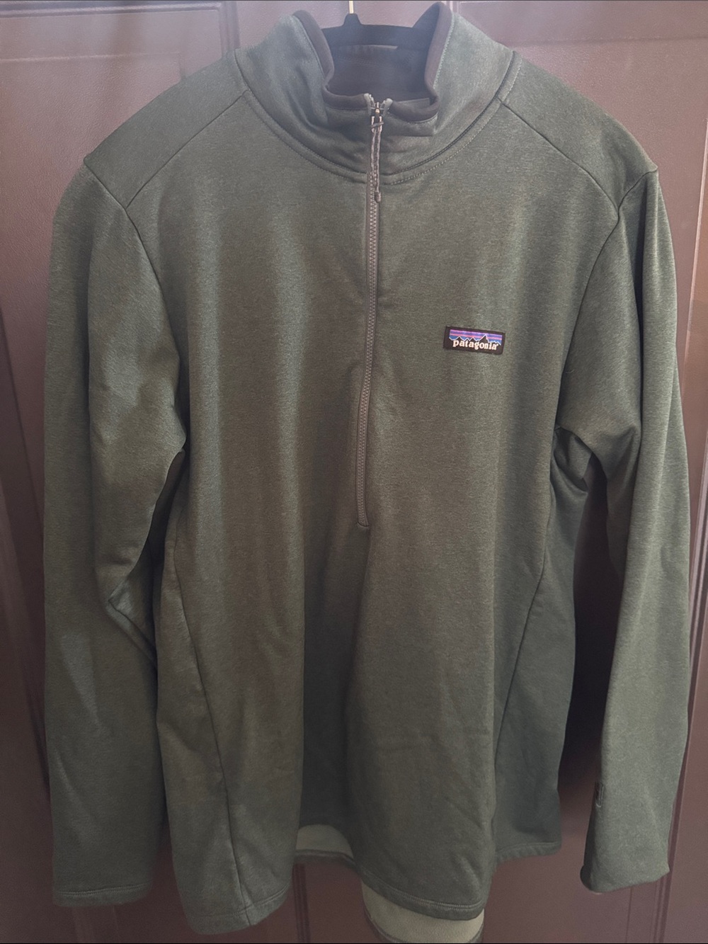 Patagonia Olive Green Lightweight Quarter-Zip Shirt Jacket